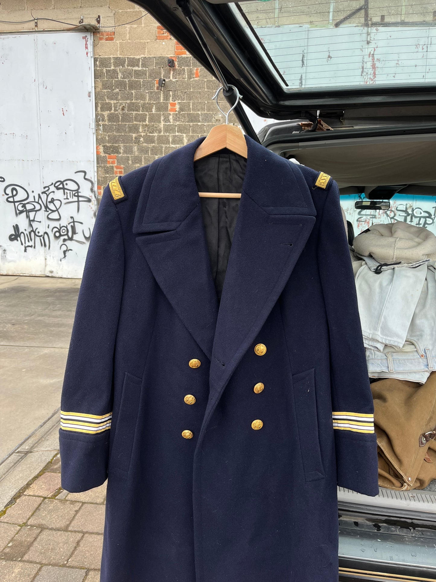 Vintage French Marine Wool Coat