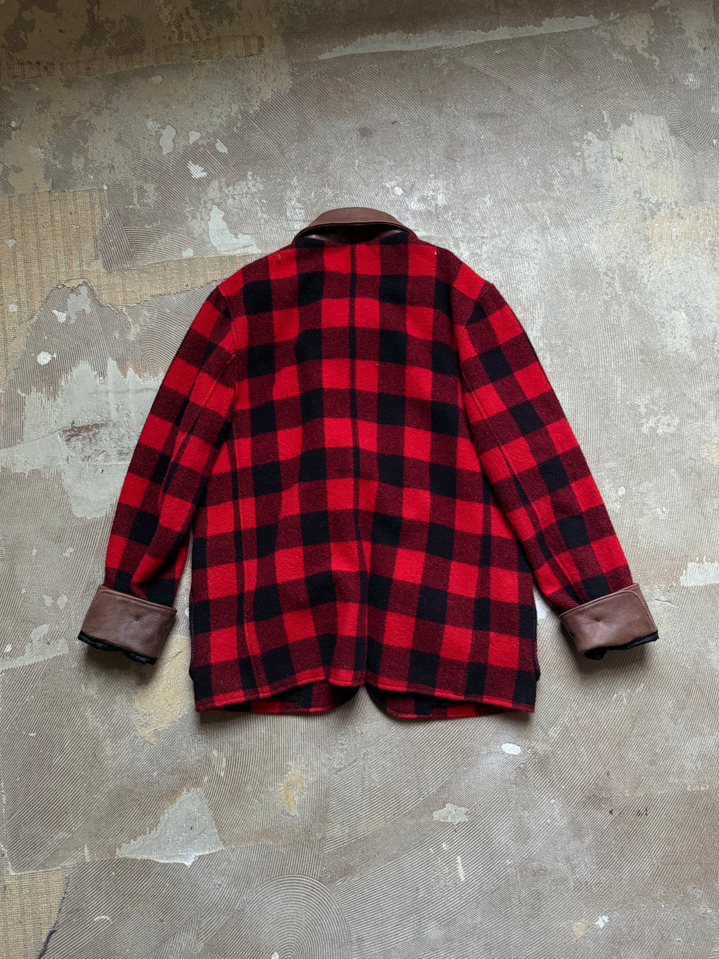 ROOTS made in Canada Buffallo Plaid Wool & Leather