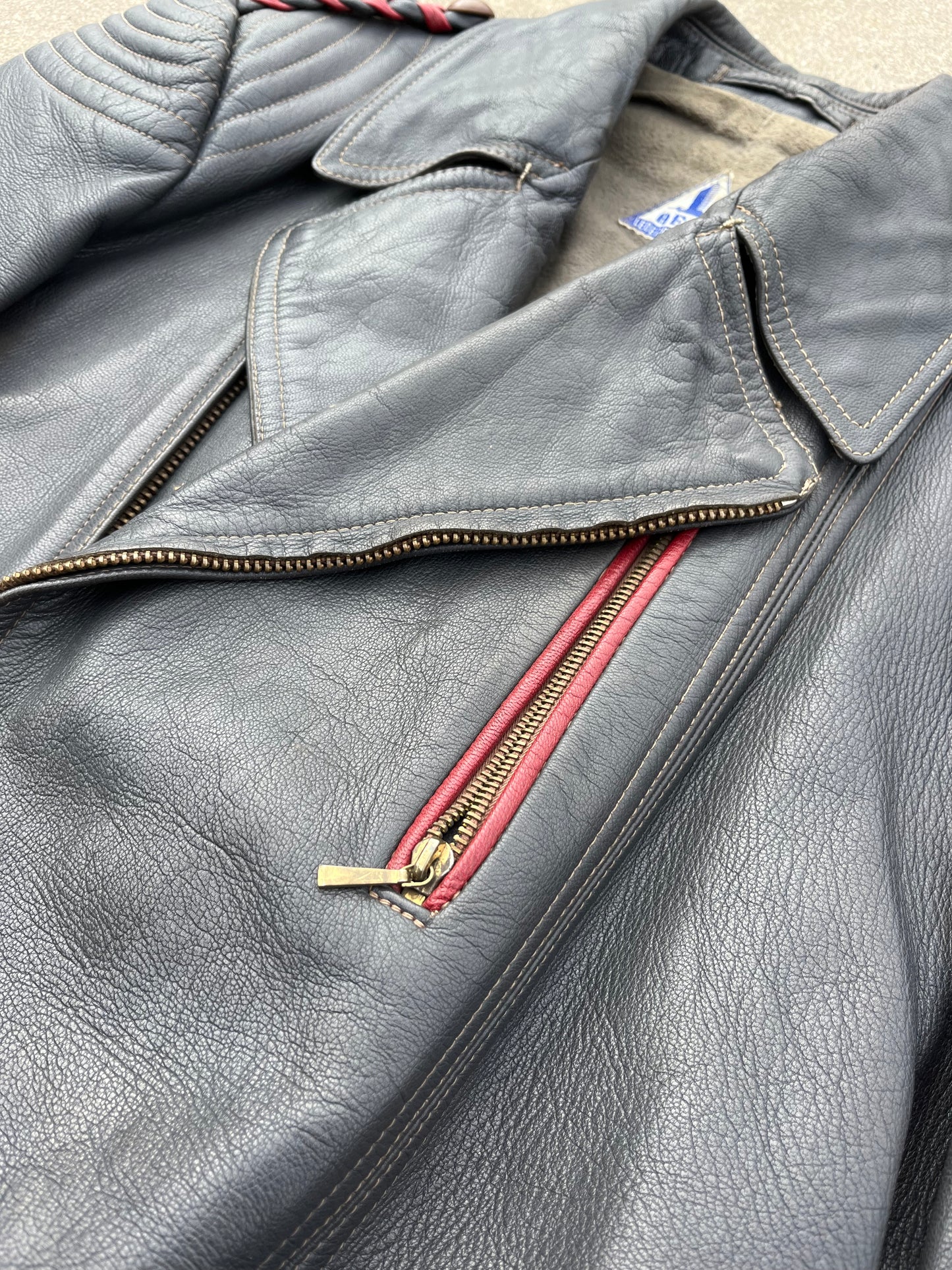 Aero vintage leather biker jacket