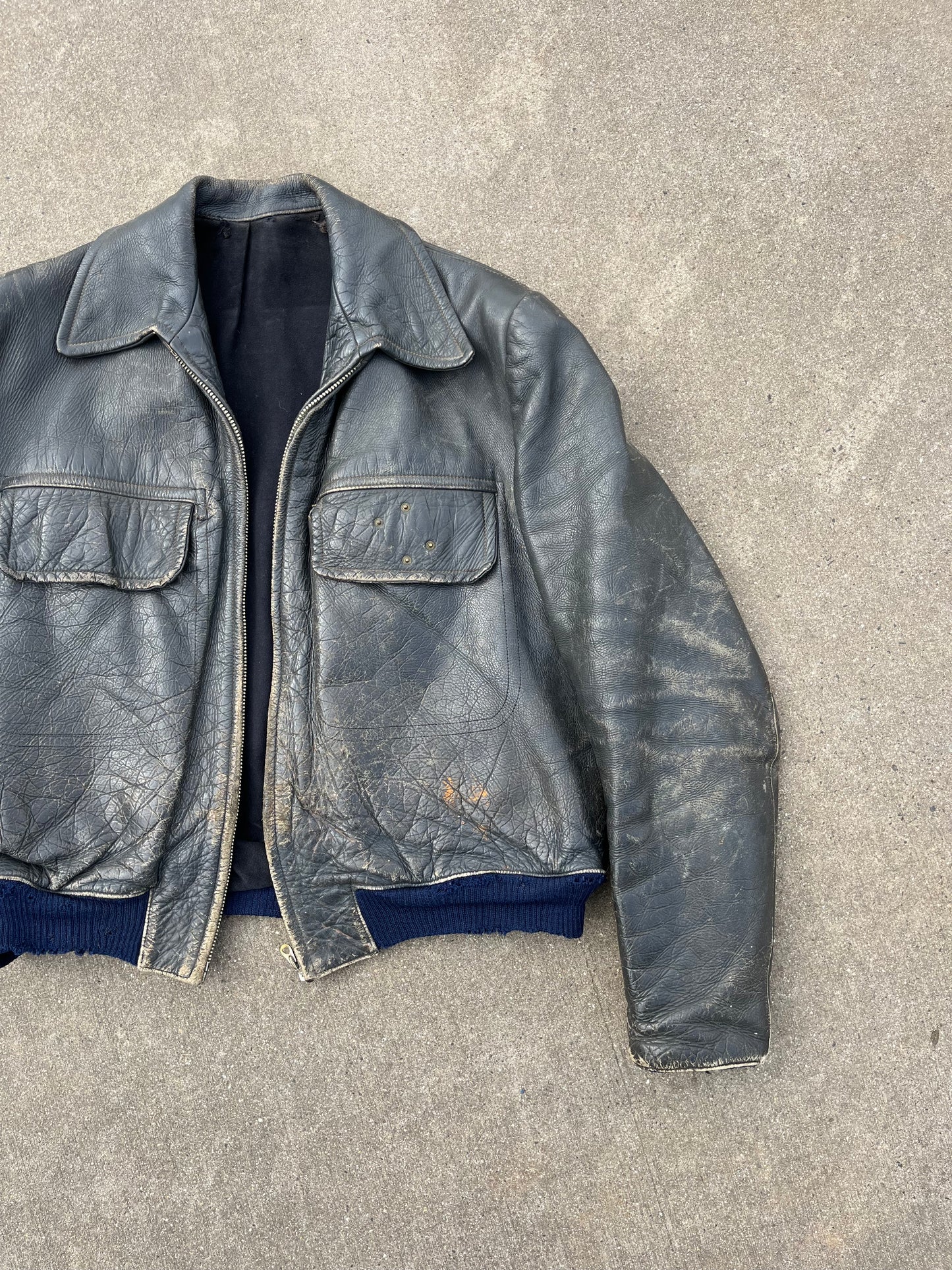 1940´s -50´s black cropped leather jacket