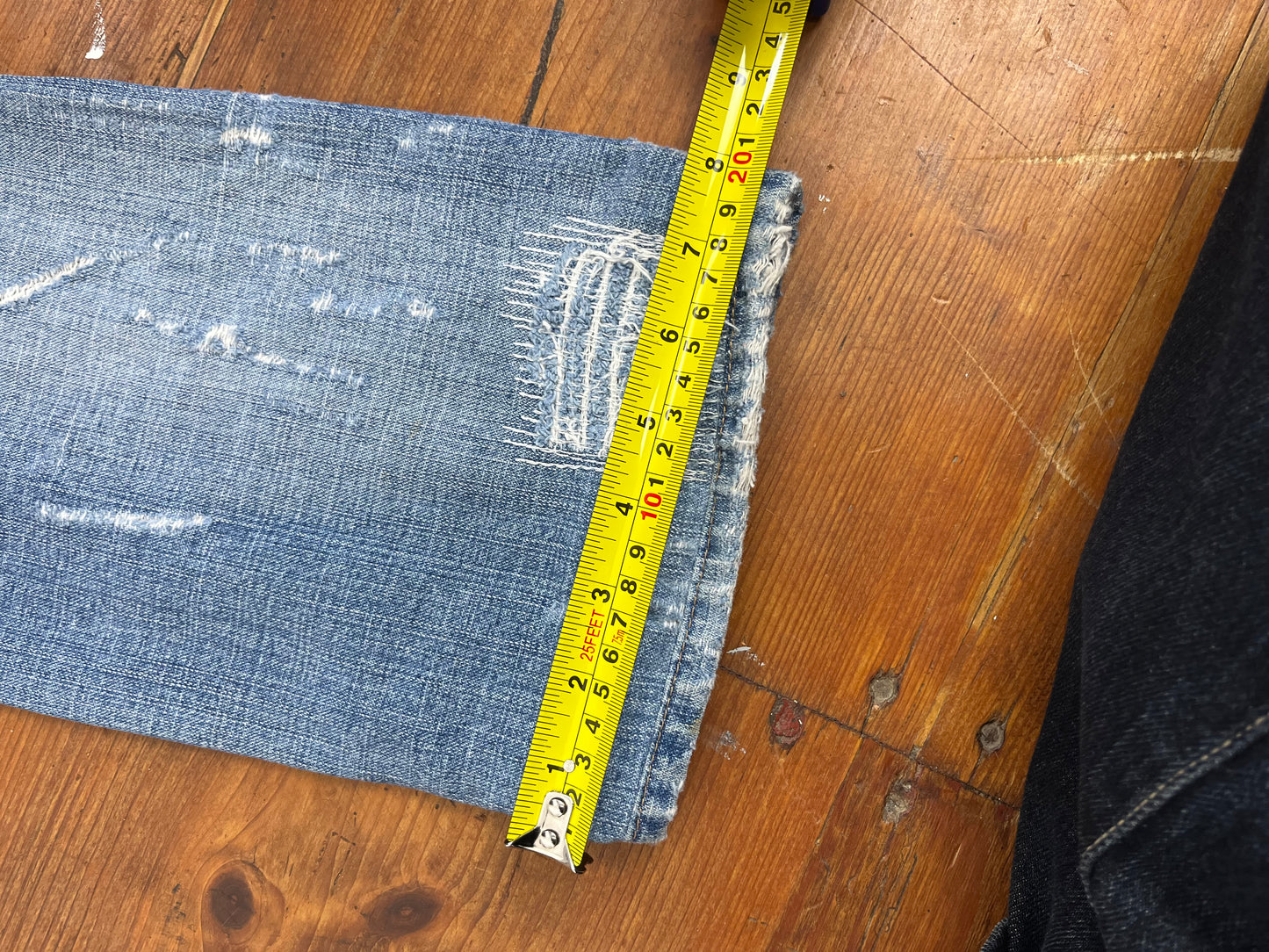 YAZ GATO Japanese 2000s Ripped / Faded Denim Bootcut Jeans