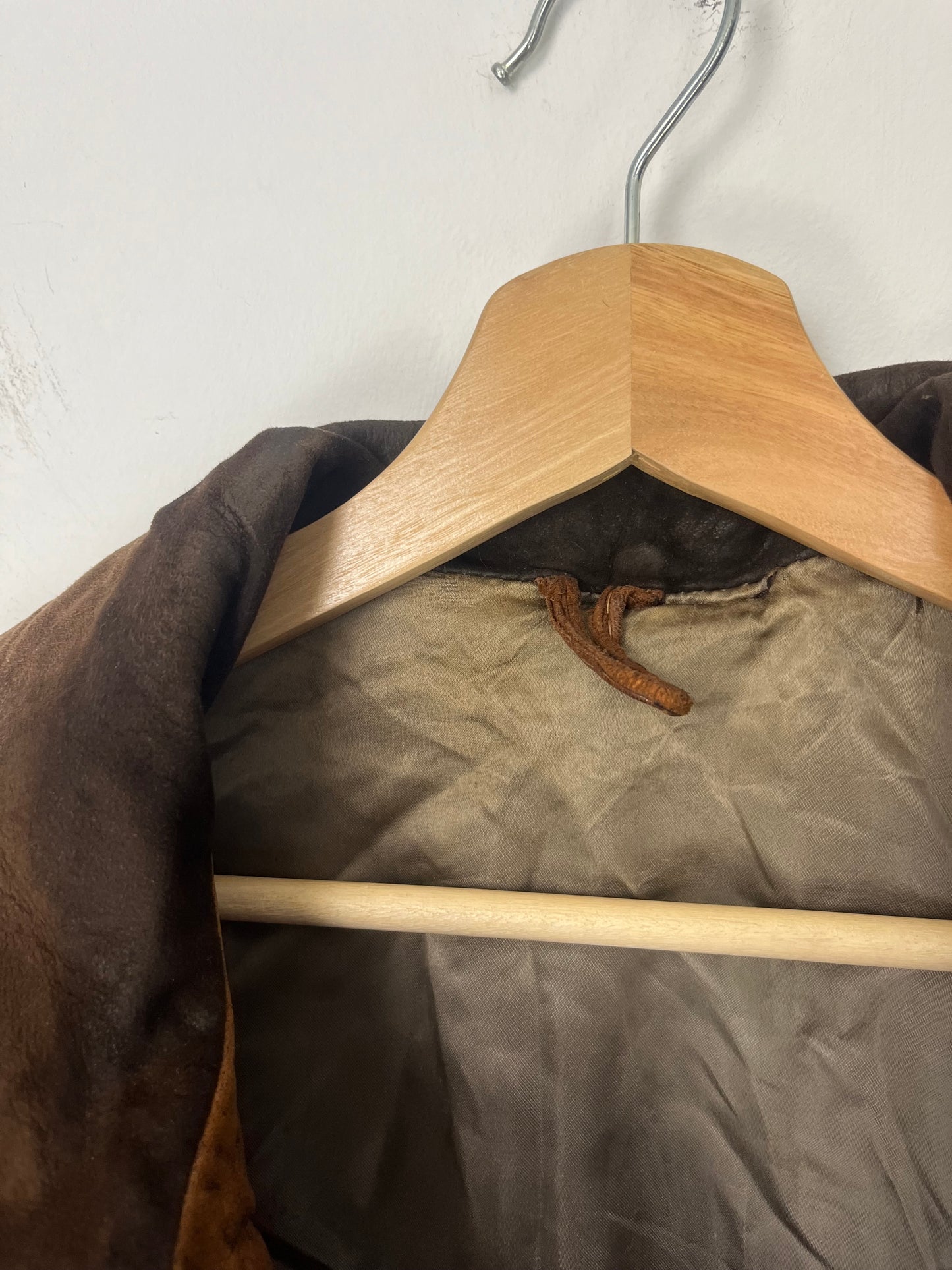 VINTAGE faded brown leather jacket