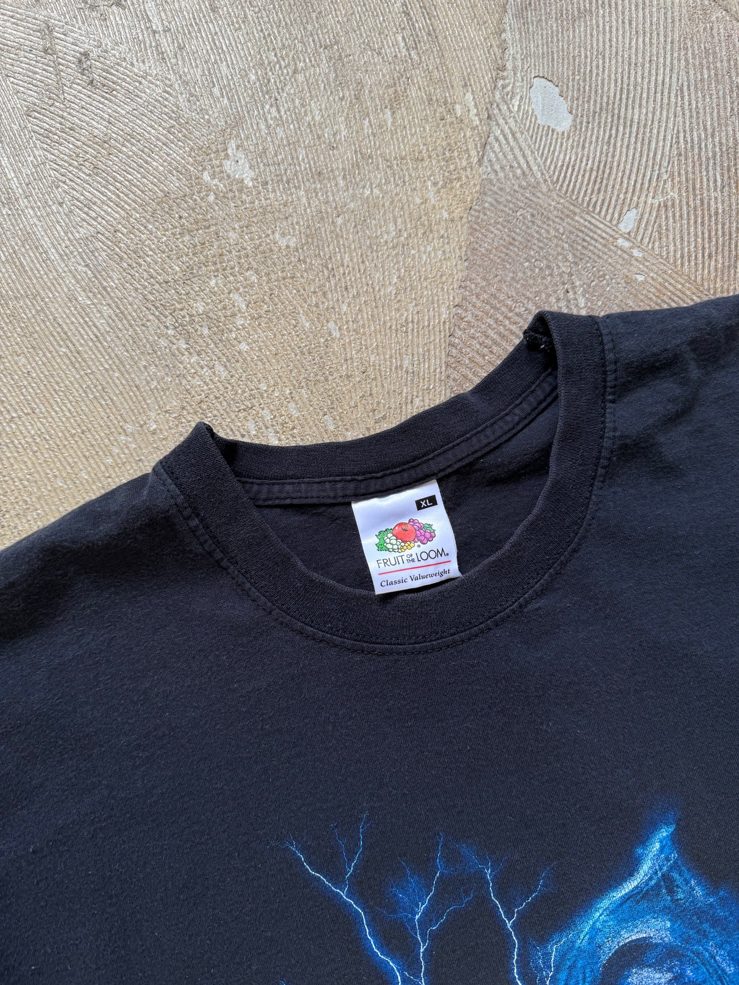 Skull Black vintage lightning T-Shirt