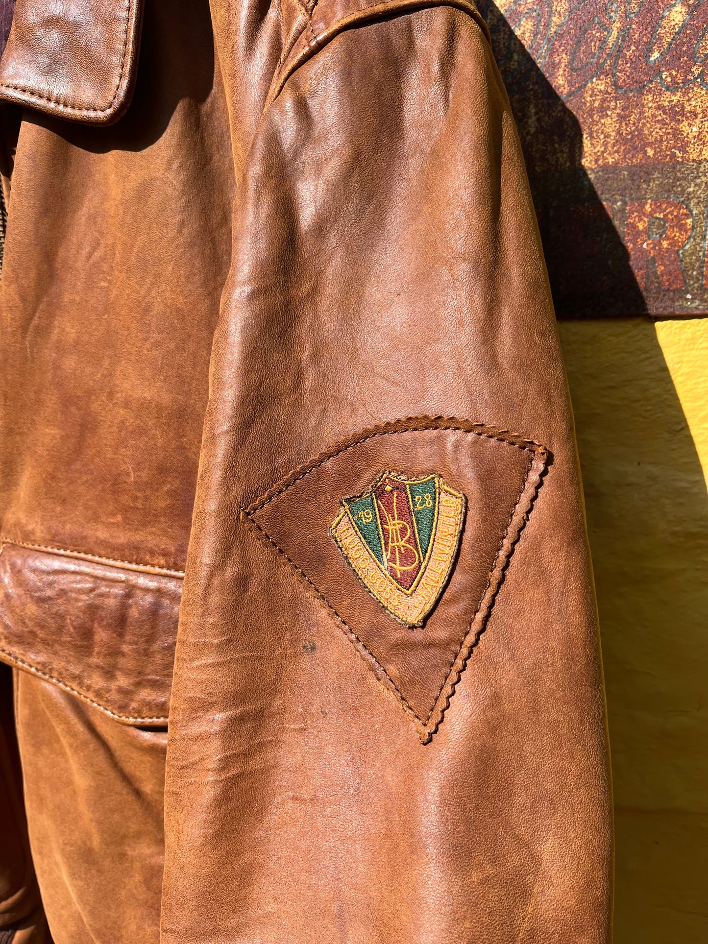 HUGO BOSS cognac brown tone bomber ca. 1980´s