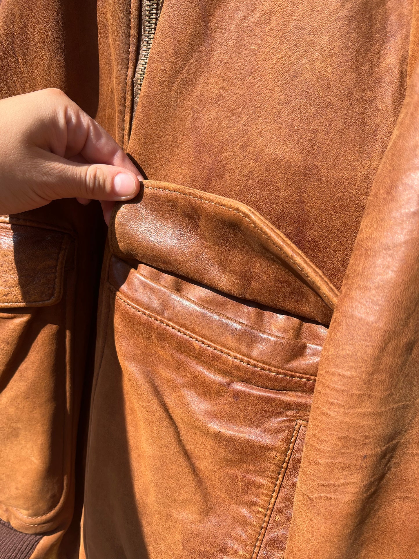 HUGO BOSS cognac brown tone bomber ca. 1980´s
