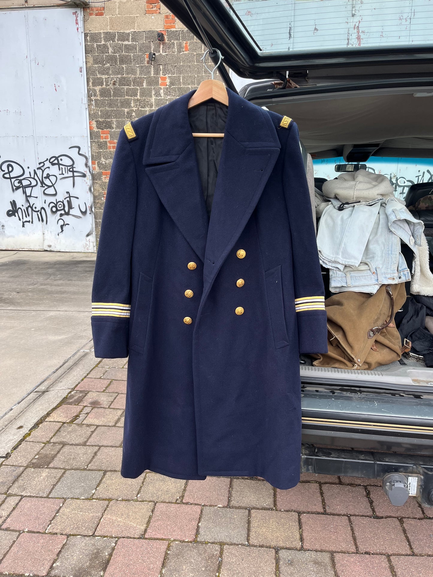 Vintage French Marine Wool Coat
