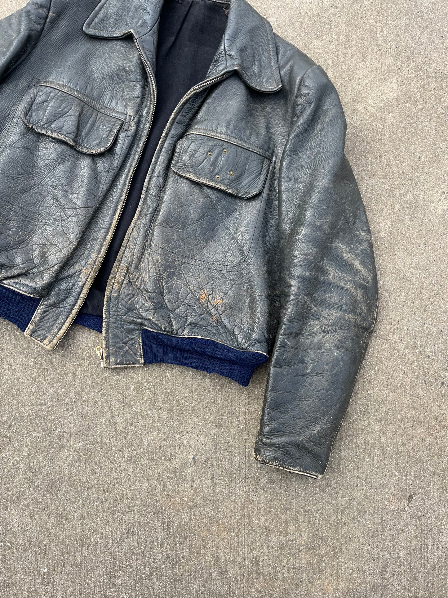 1940´s -50´s black cropped leather jacket