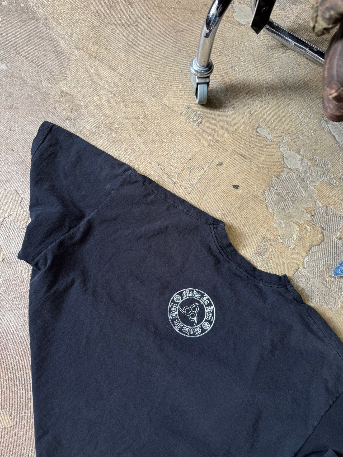 Skull Black vintage lightning T-Shirt