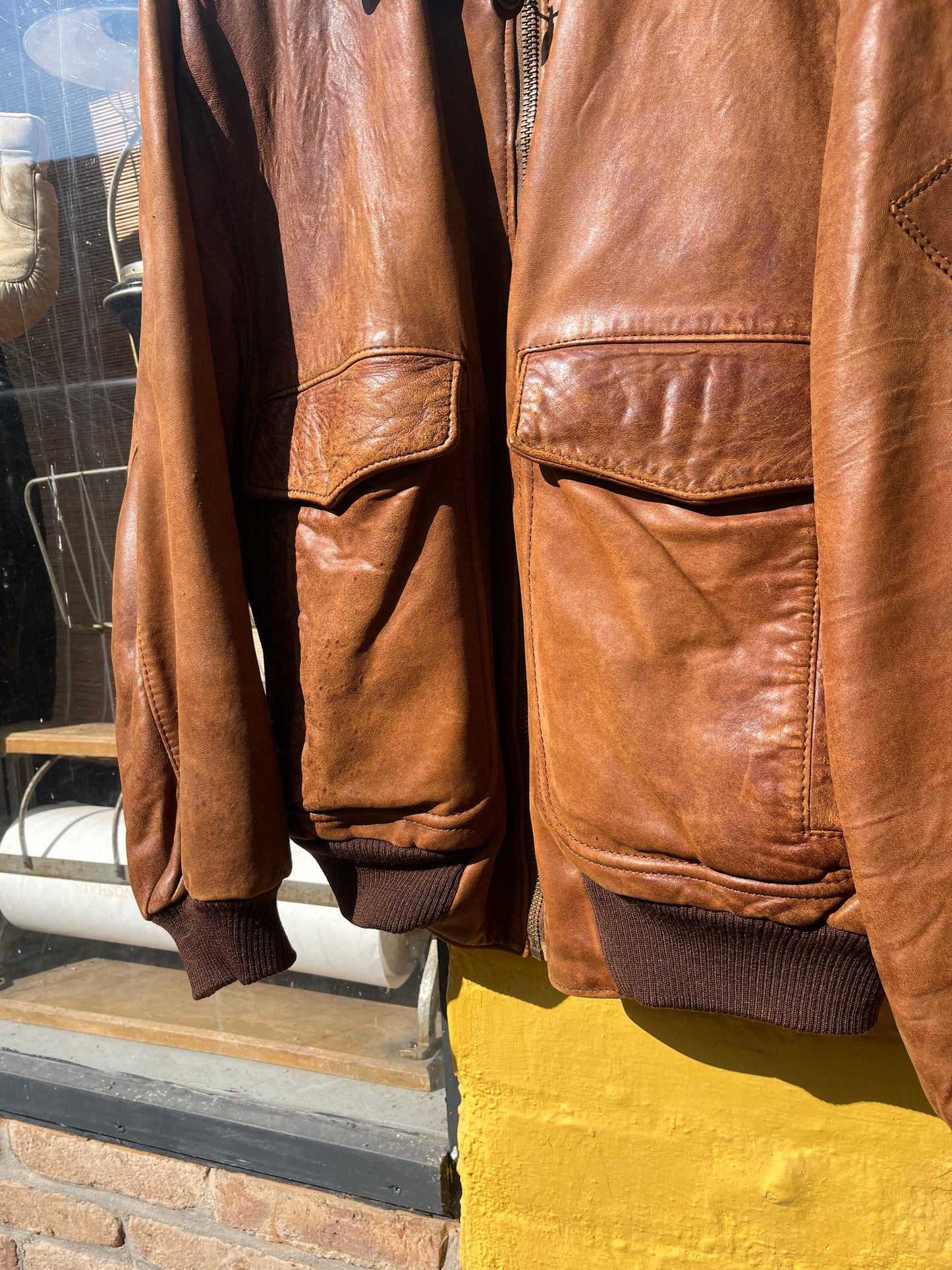 HUGO BOSS cognac brown tone bomber ca. 1980´s