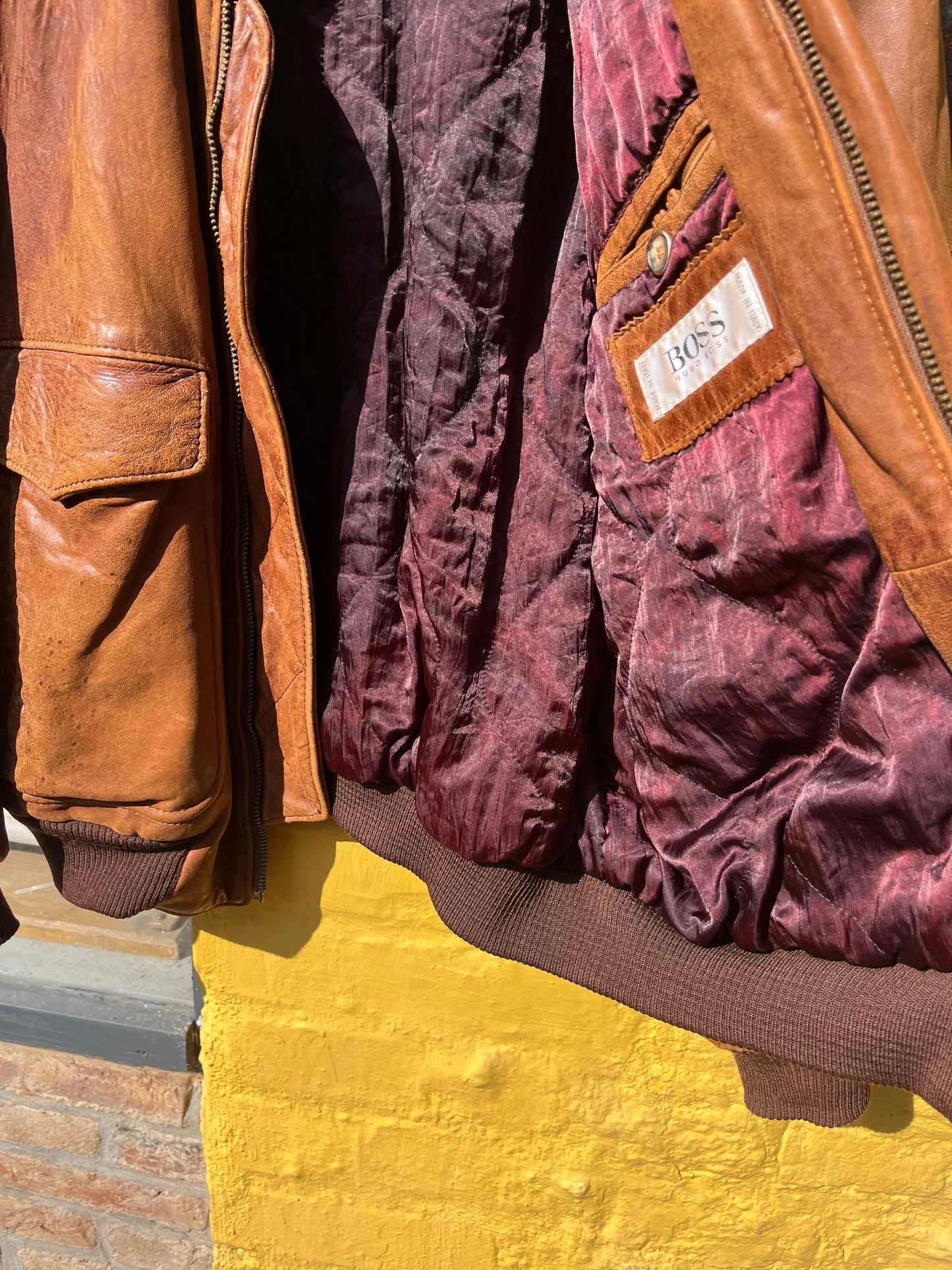 HUGO BOSS cognac brown tone bomber ca. 1980´s