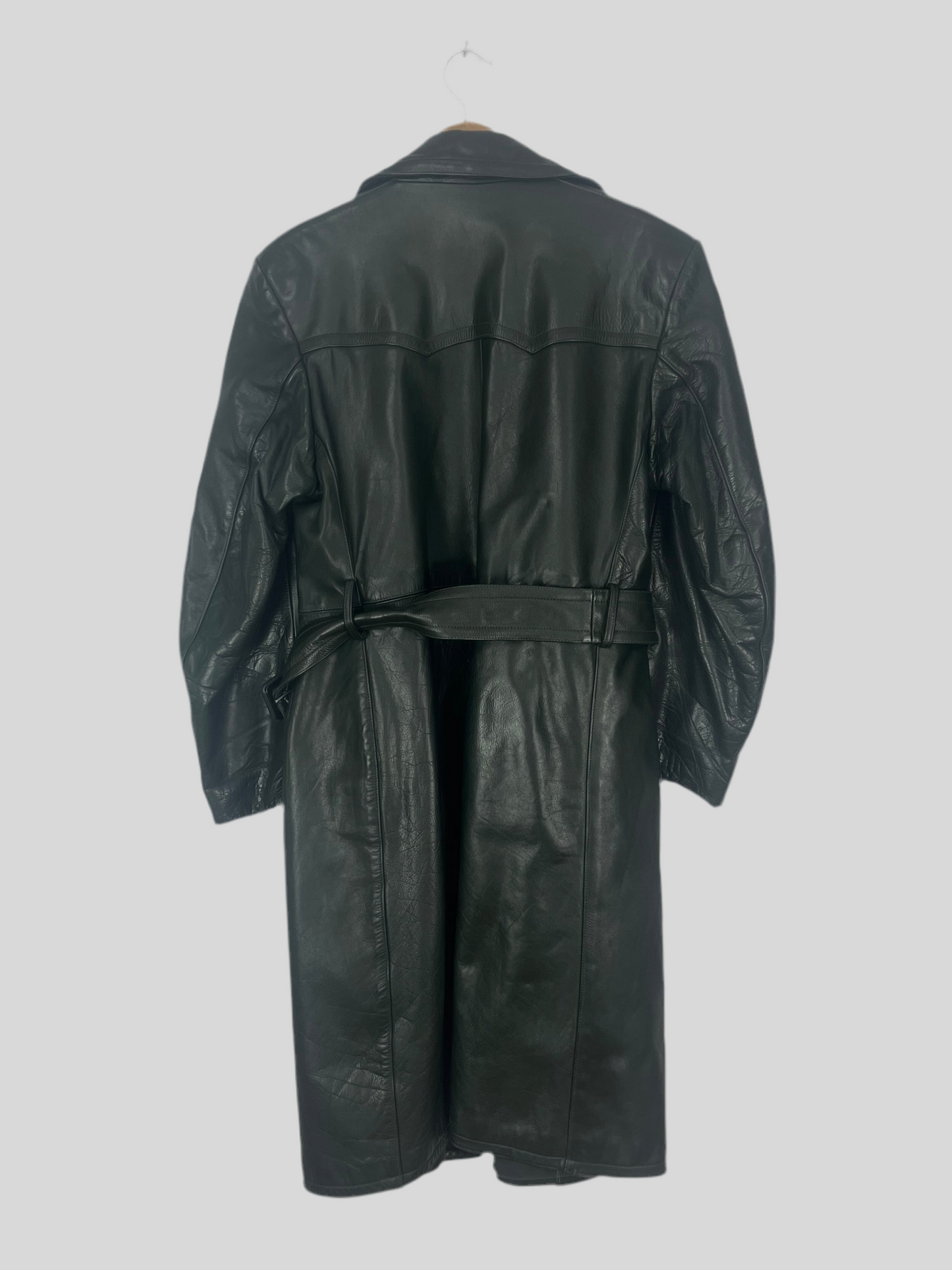 ELLI ZIMMERMANN Vintage dark green Leather Coat