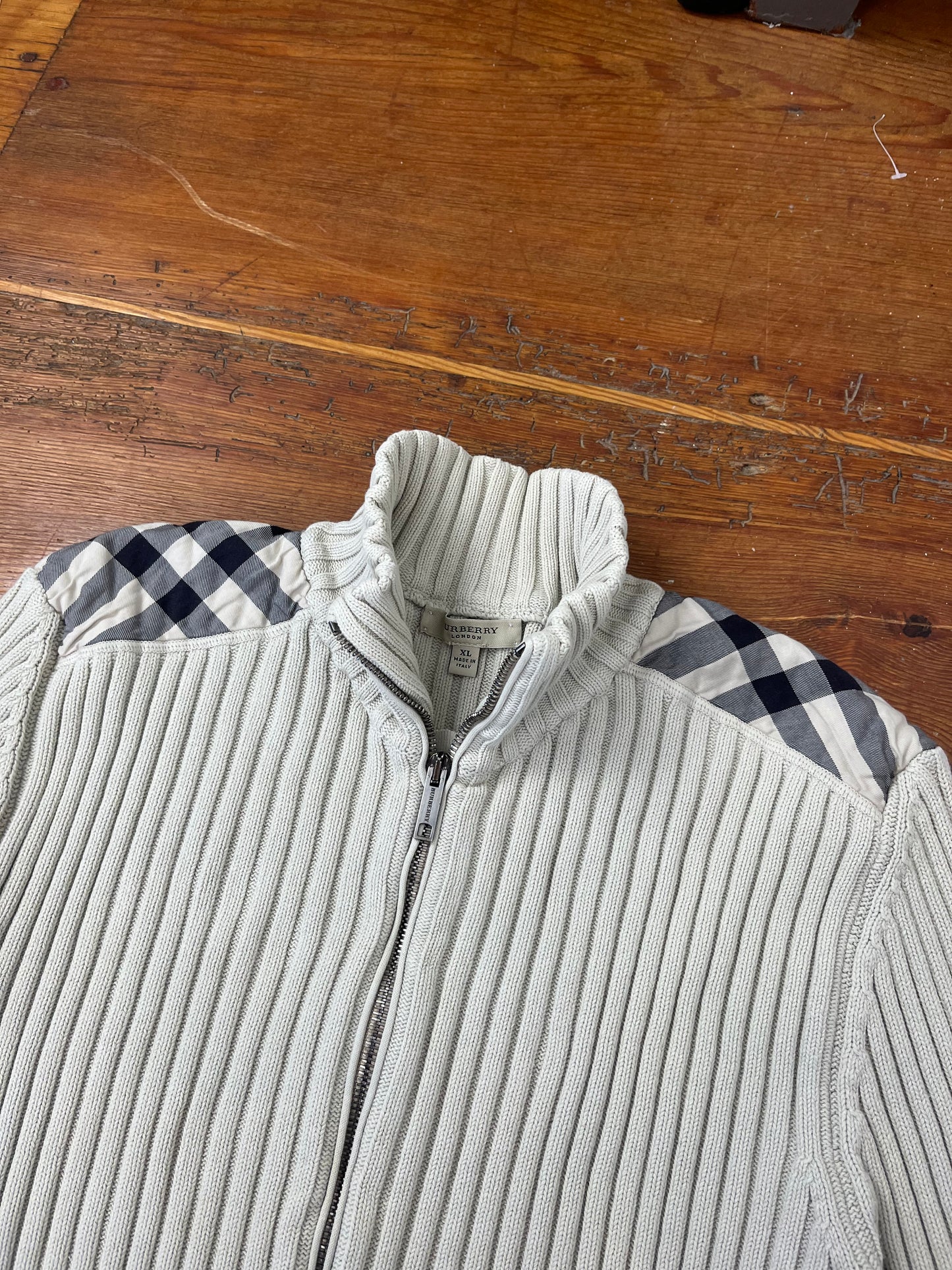 Burberry 2000s KNIT / STRICK ZIPPER