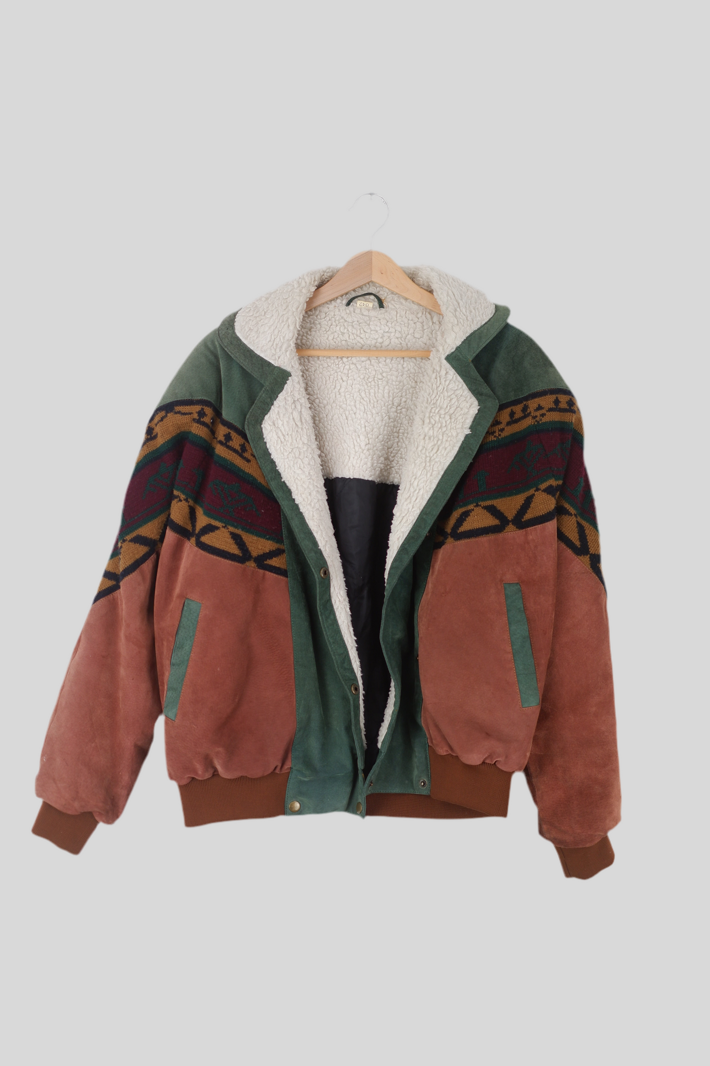 Vtg Aztec / Navajo Style Suede / Leather Jacket