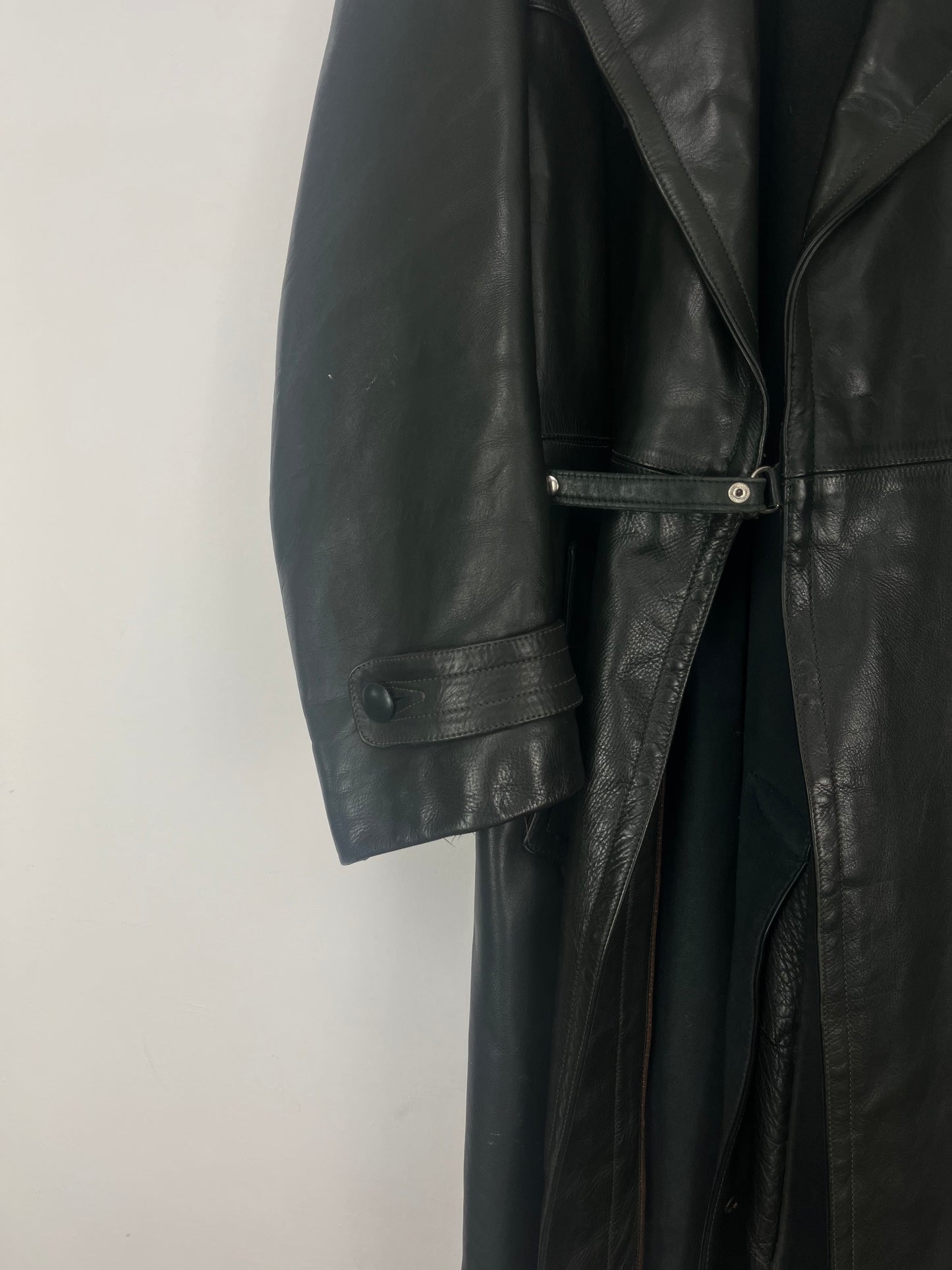 ELLI ZIMMERMANN Vintage dark green Leather Coat