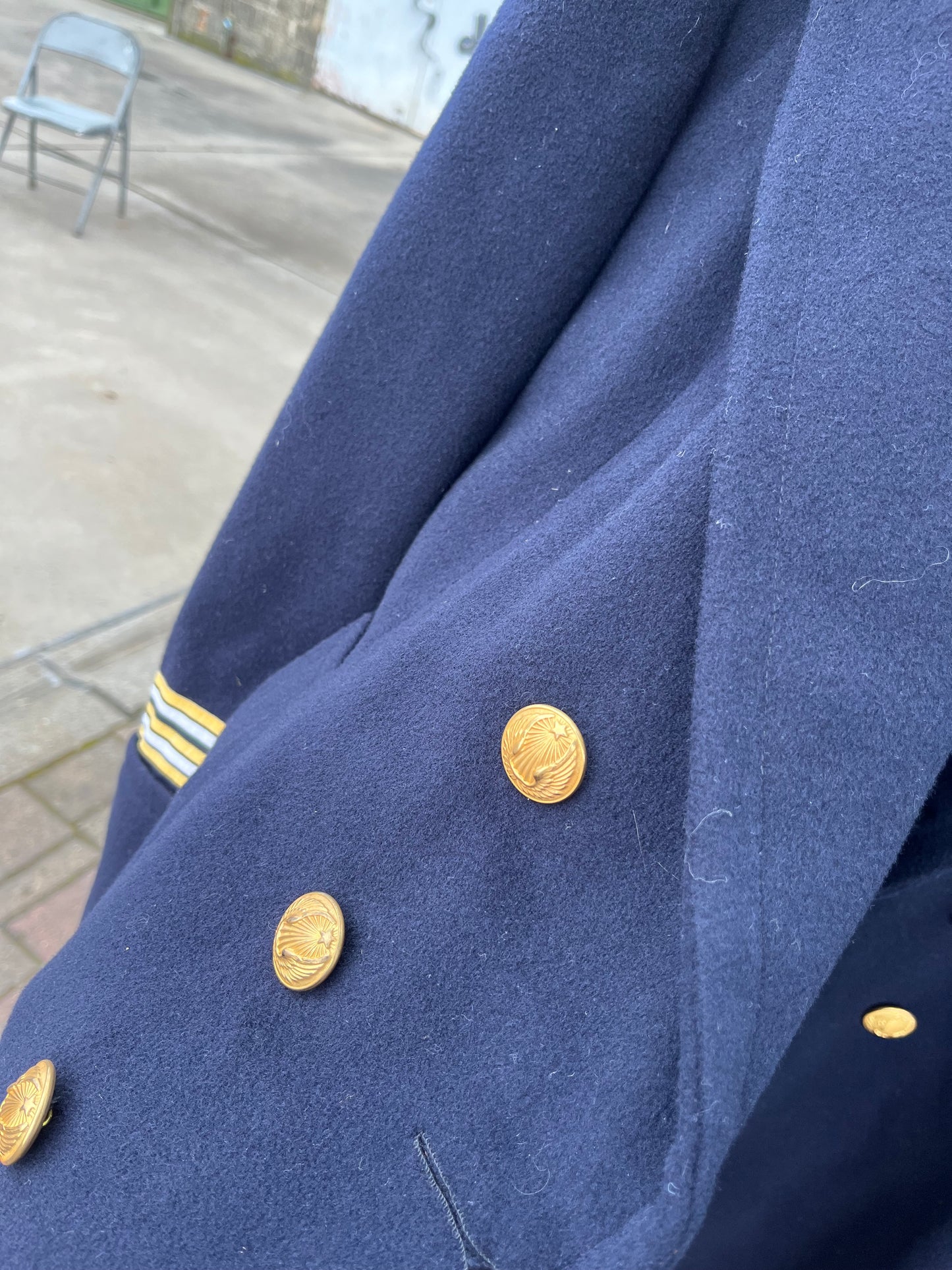 Vintage French Marine Wool Coat