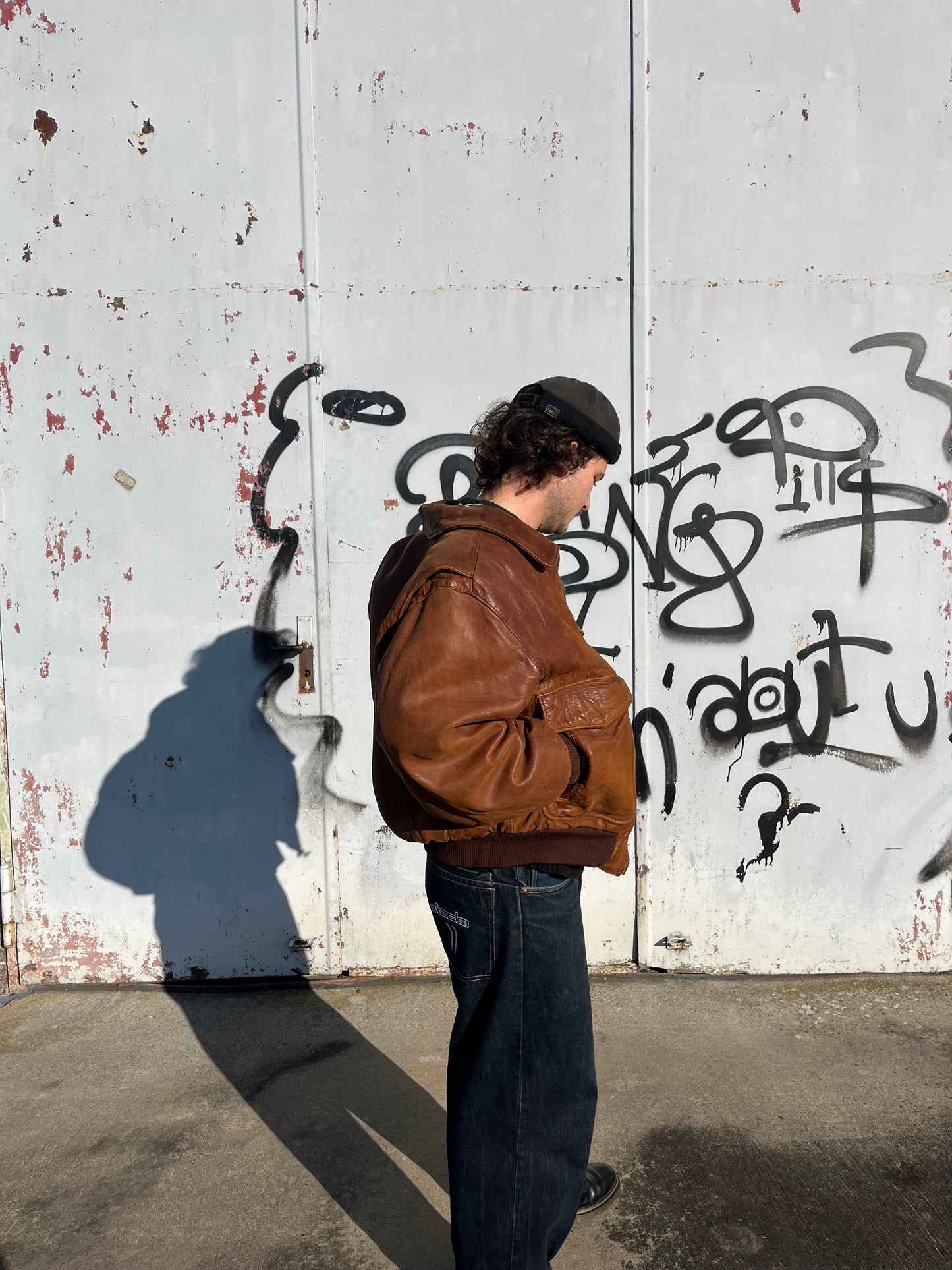 HUGO BOSS cognac brown tone bomber ca. 1980´s