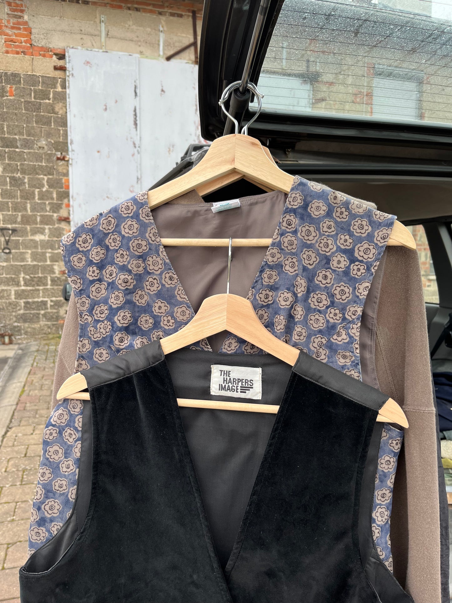 Black velvet vest