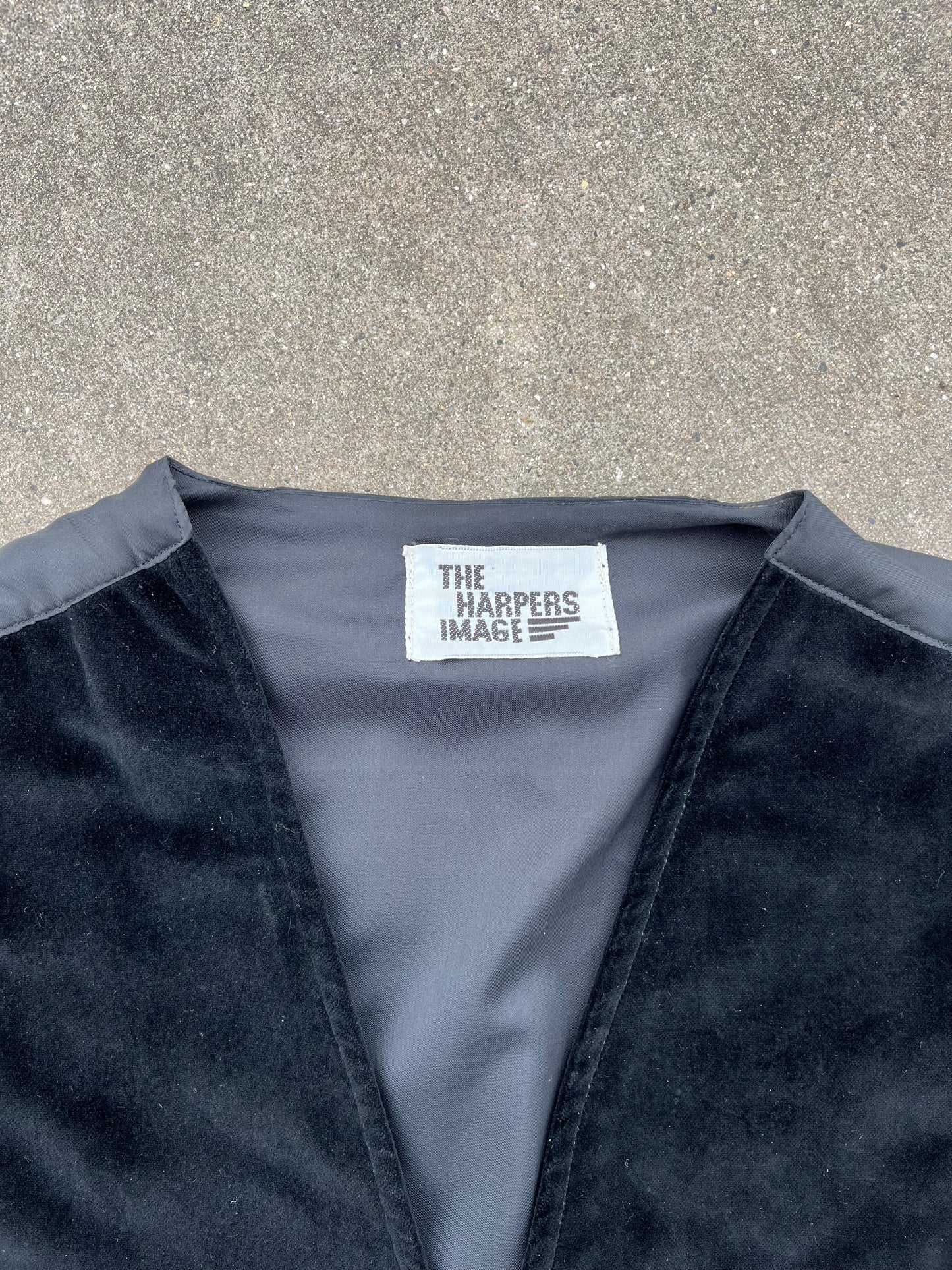 Black velvet vest
