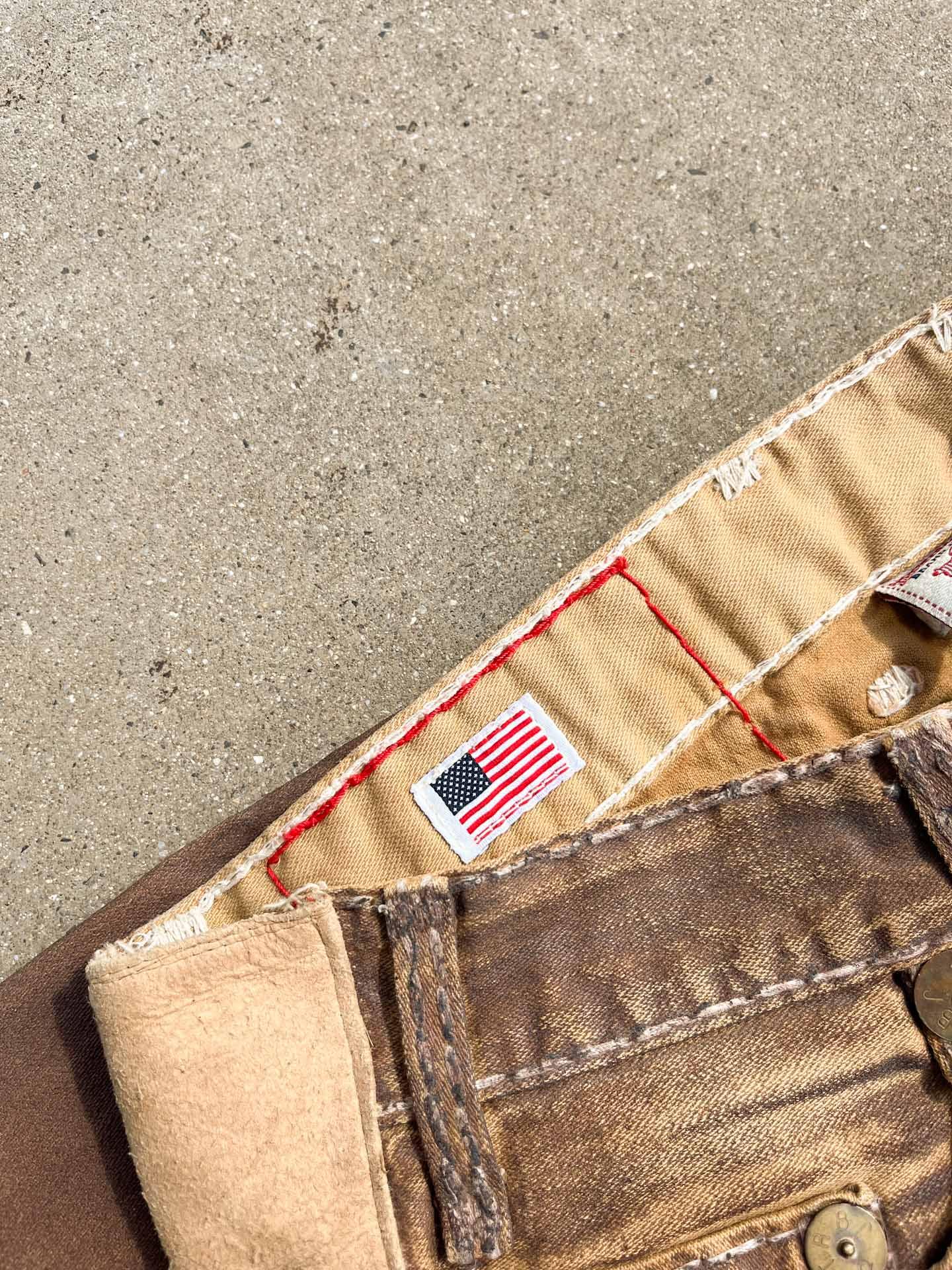True Religion leather (waxed) pants - secondvintage