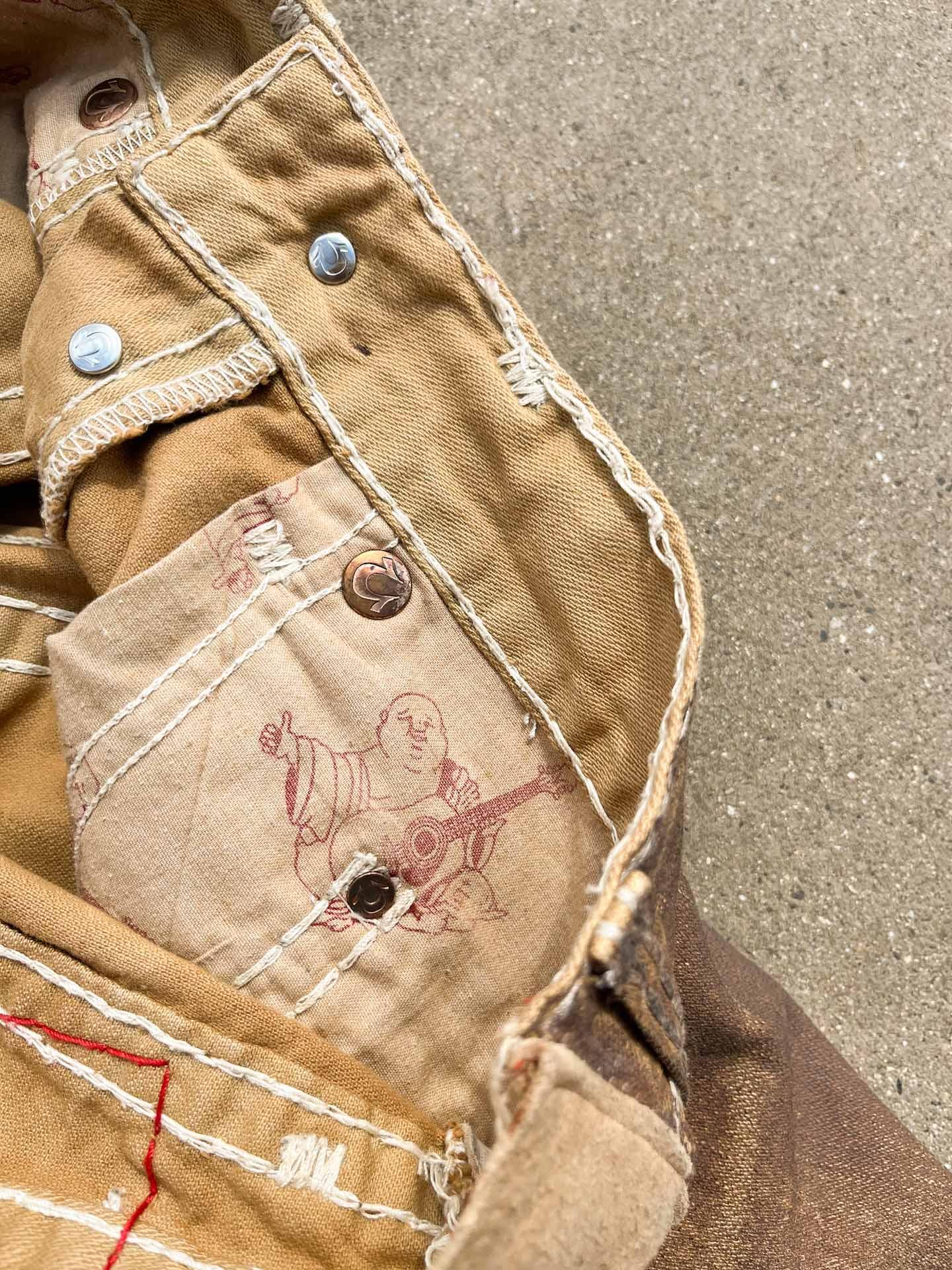 True Religion leather (waxed) pants - secondvintage