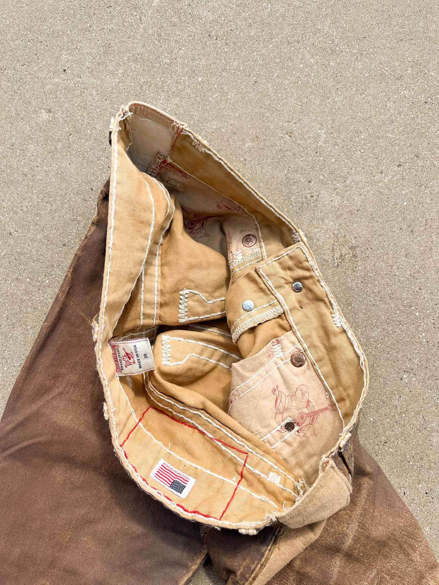 True Religion leather (waxed) pants - secondvintage