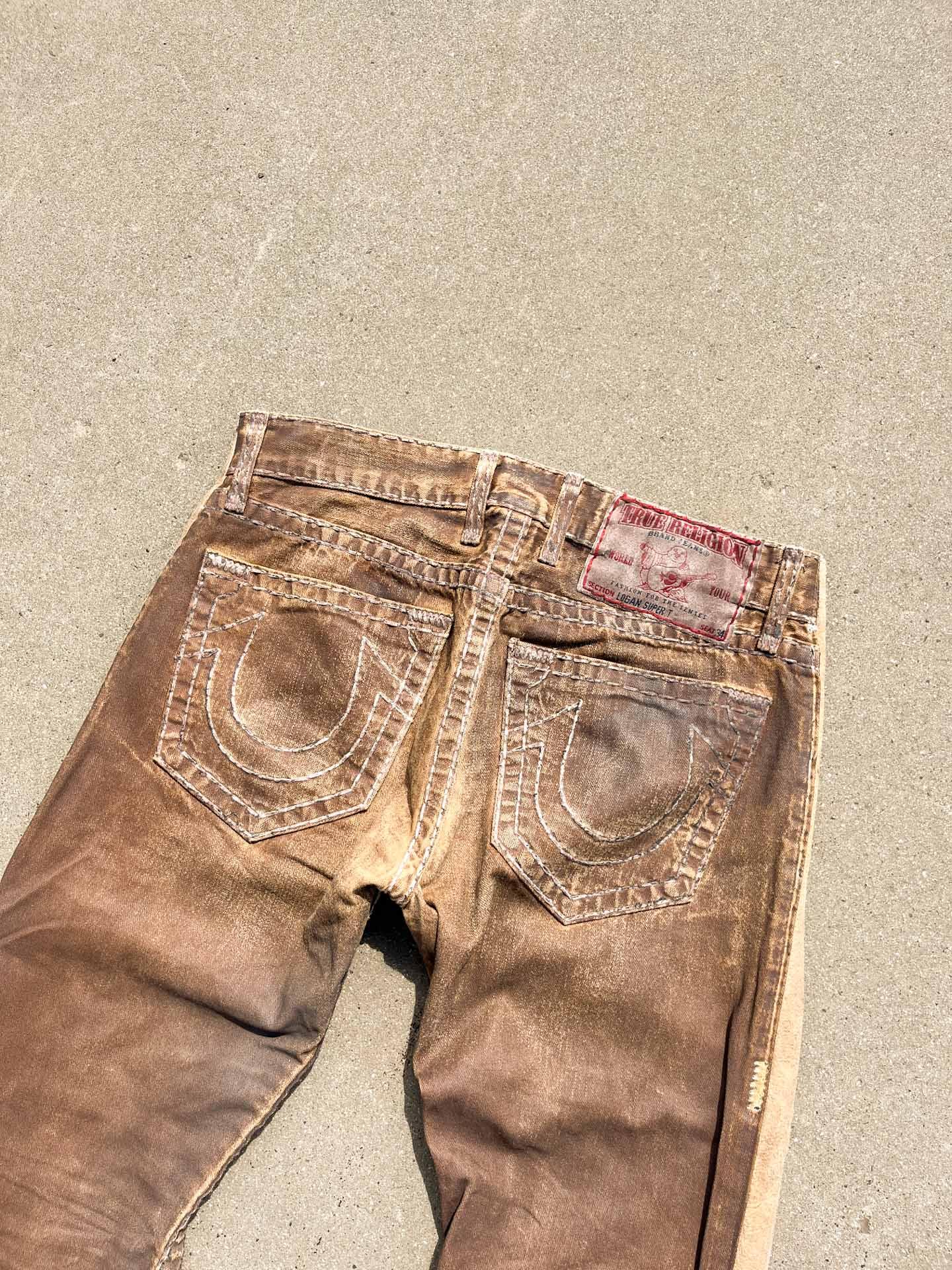True Religion leather (waxed) pants - secondvintage