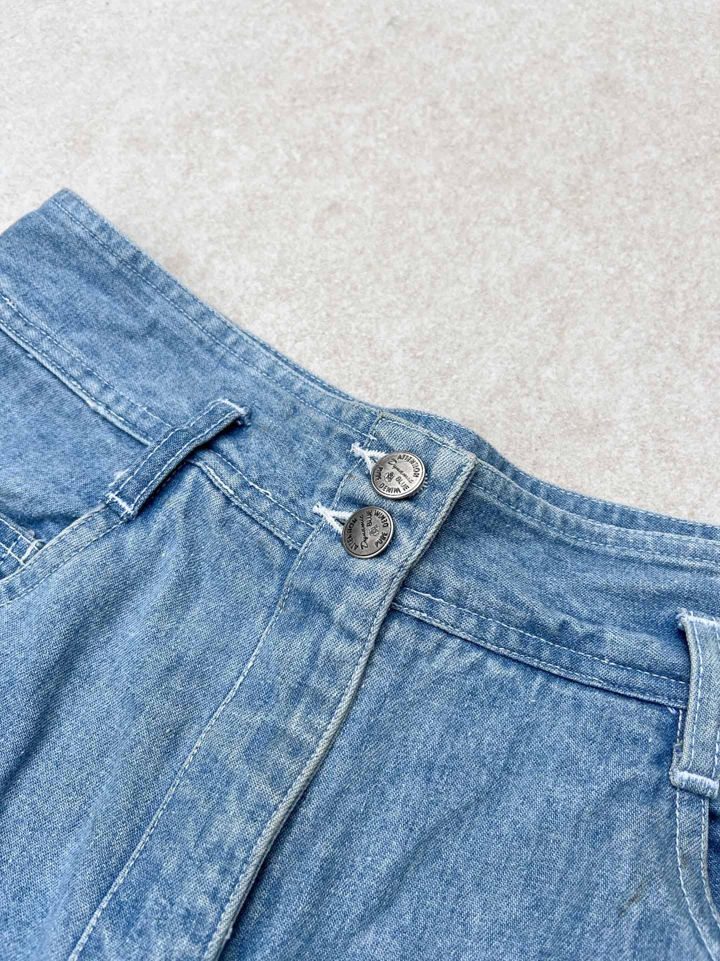 Dynamic Blue patched Jorts - secondvintage