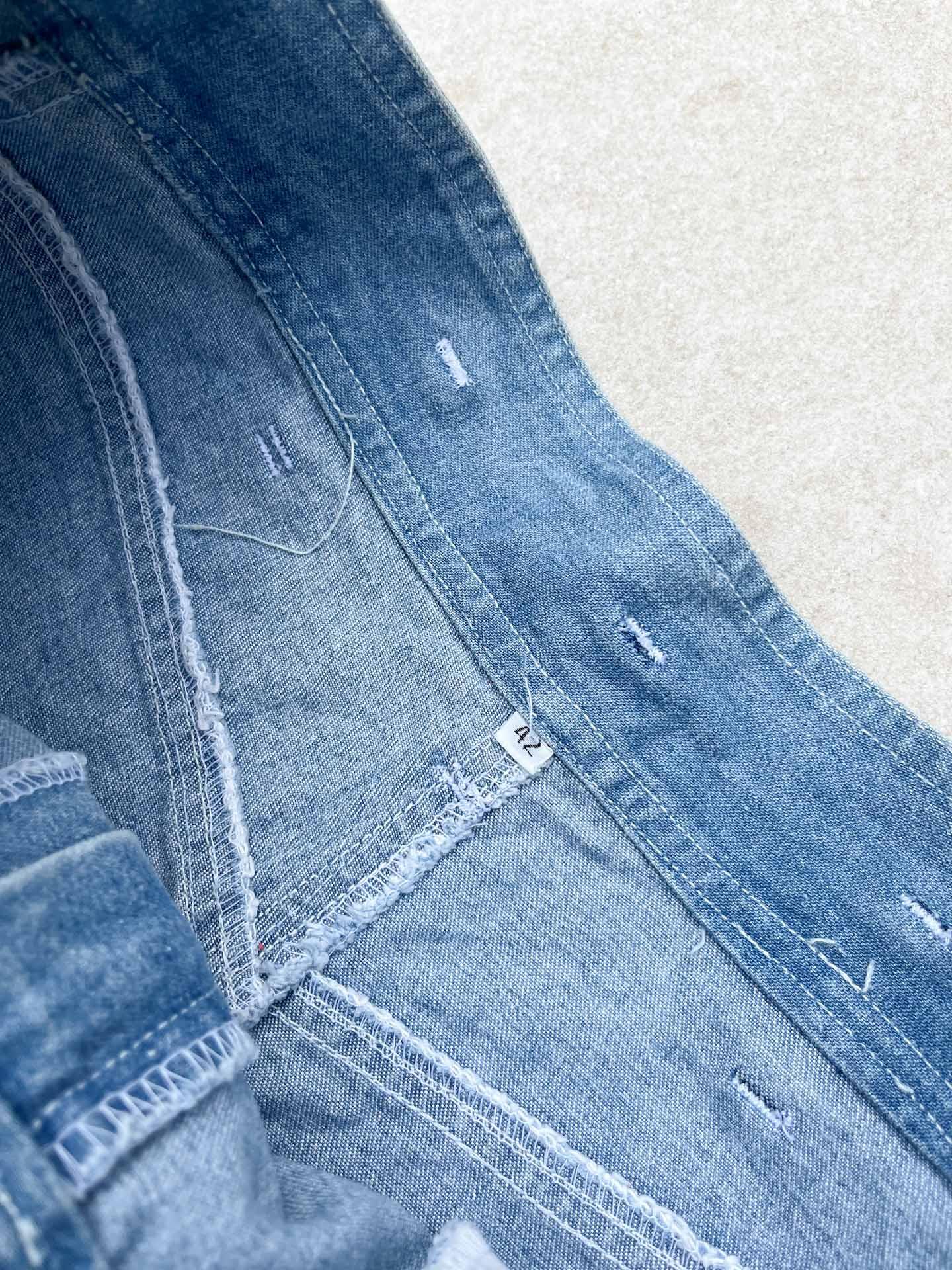 Dynamic Blue patched Jorts - secondvintage