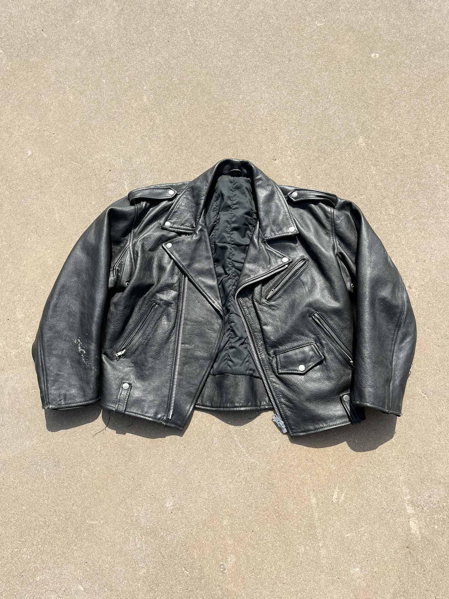 Heavy vintage leather jacket - secondvintage