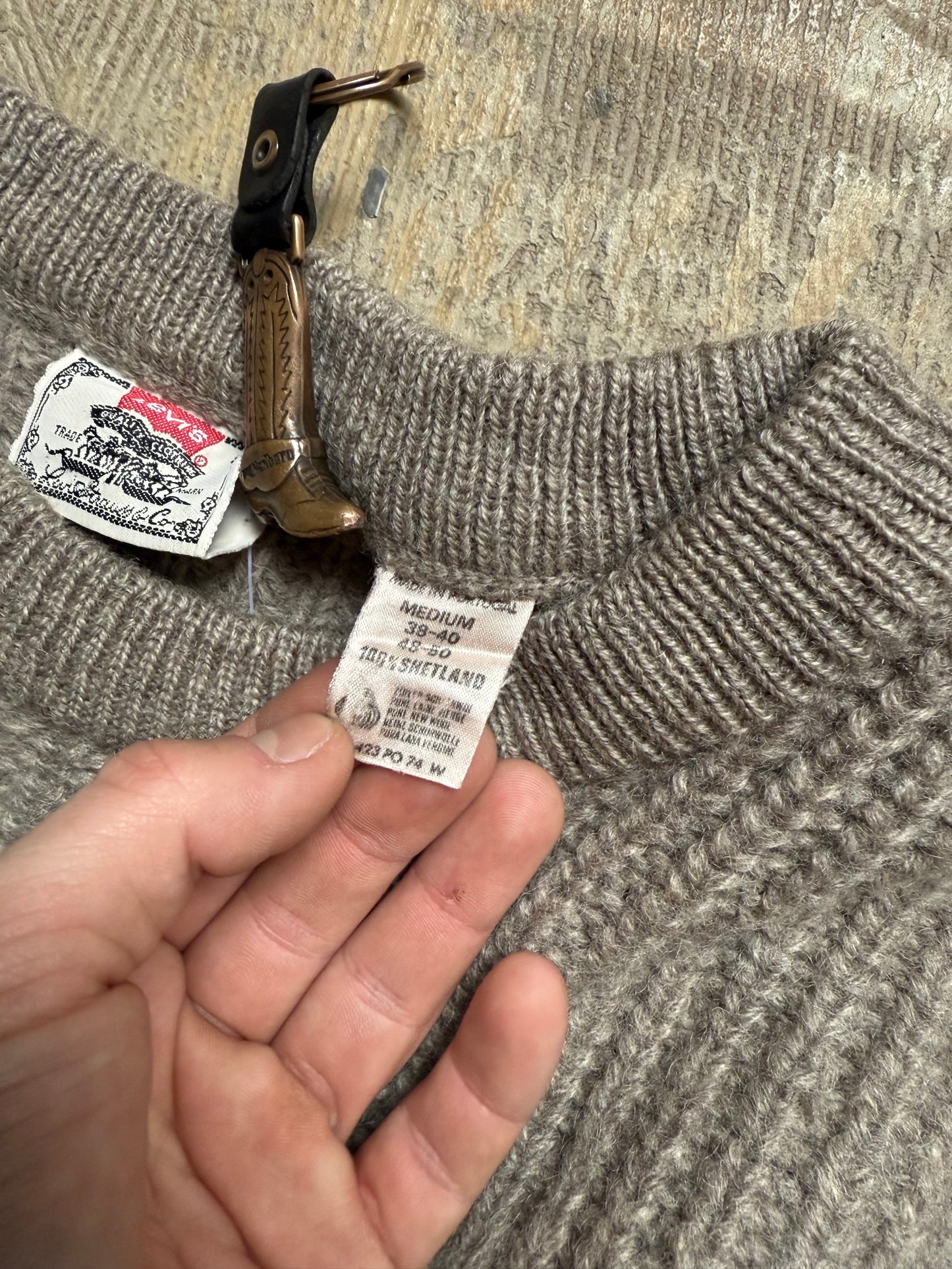 vtg 1970s Levis 100% Shetland Wool pullover made