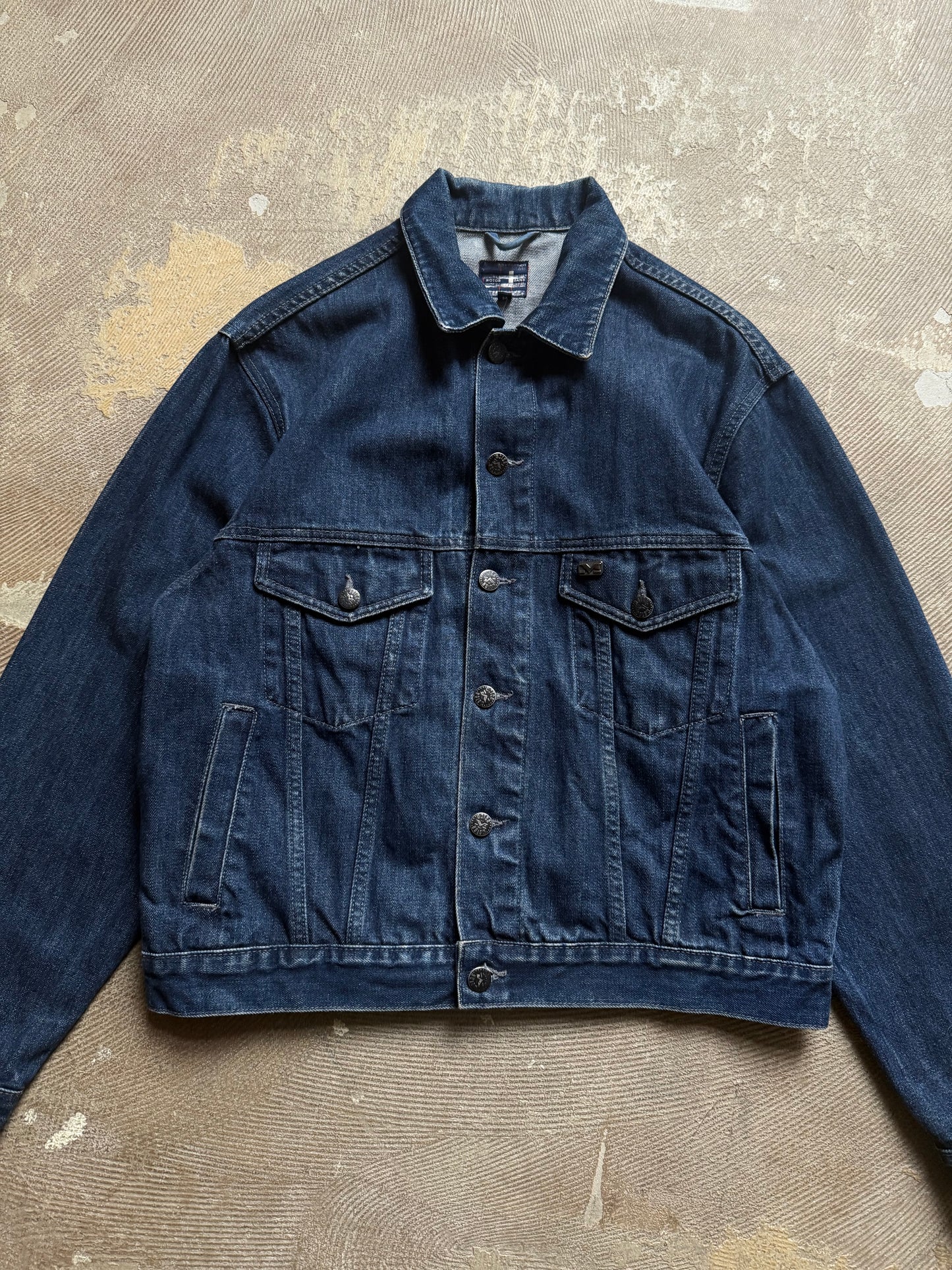 vtg dark blue heavy denim jacket