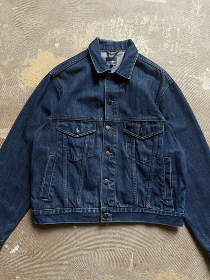 vtg dark blue heavy denim jacket