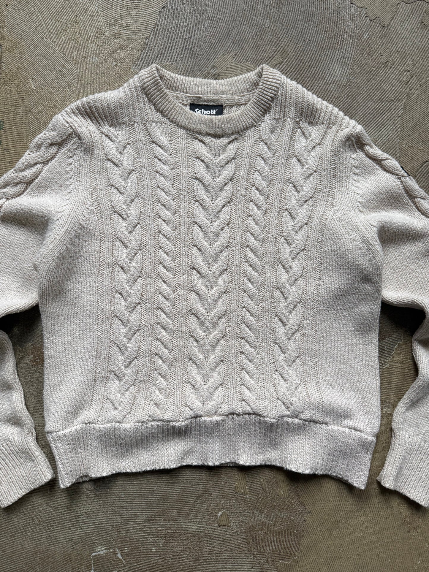 SCHOTT cable knit fisherman Pullover