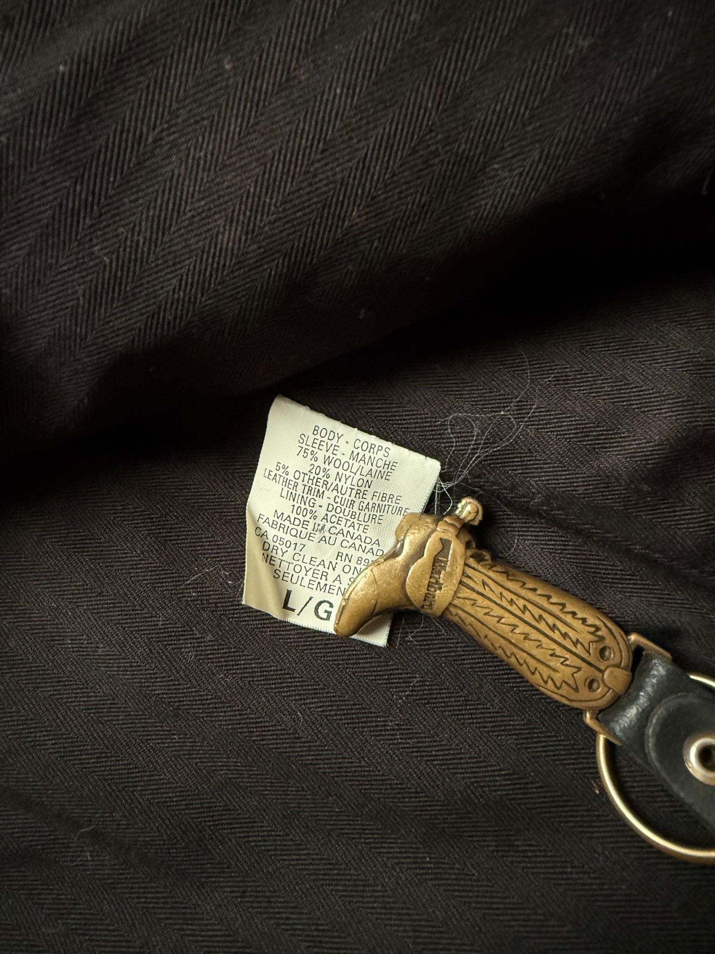 ROOTS made in Canada Buffallo Plaid Wool & Leather