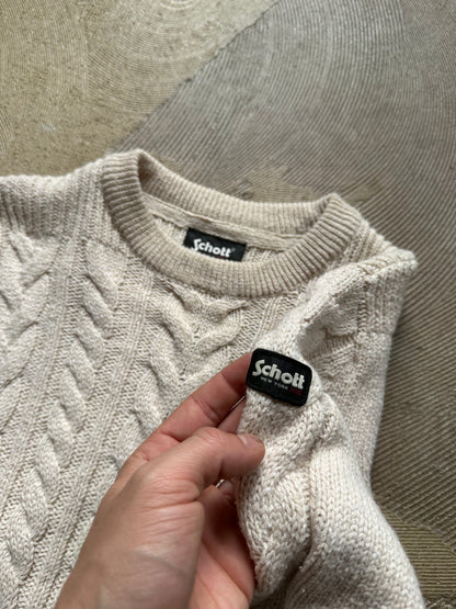 SCHOTT cable knit fisherman Pullover
