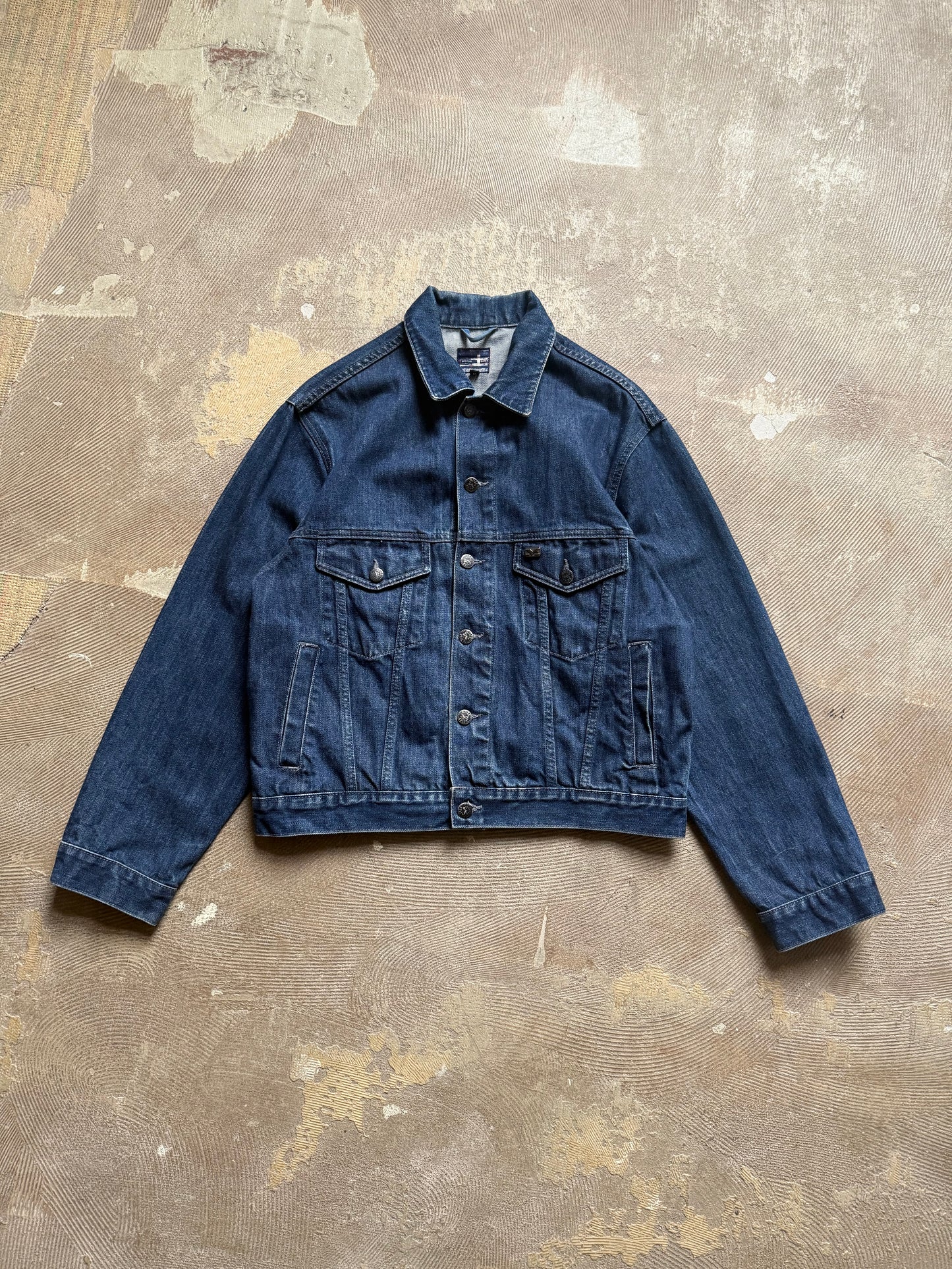 vtg dark blue heavy denim jacket