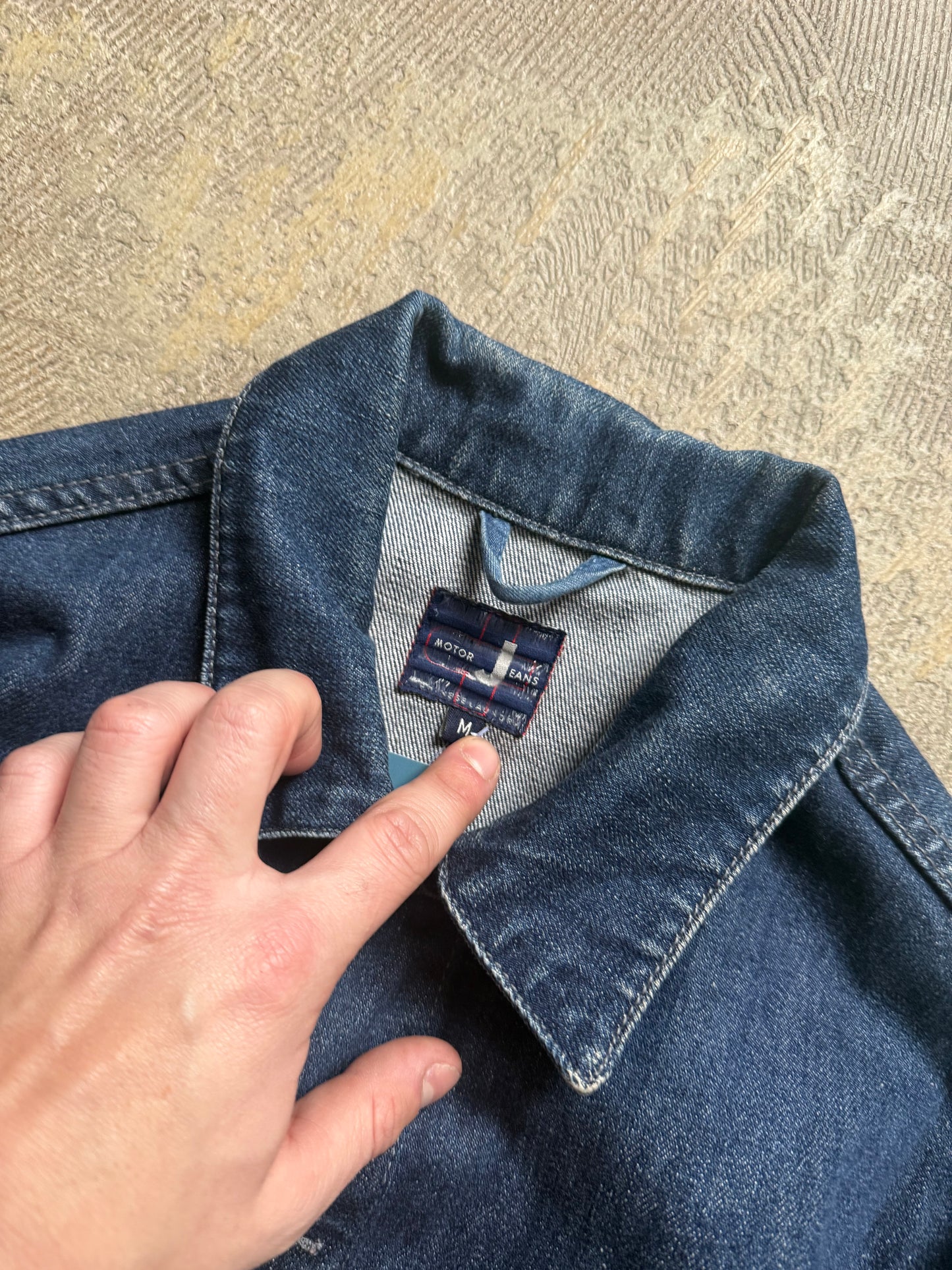 vtg dark blue heavy denim jacket
