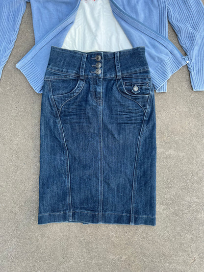 Y2K denim skirt