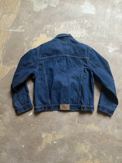 vtg dark blue heavy denim jacket