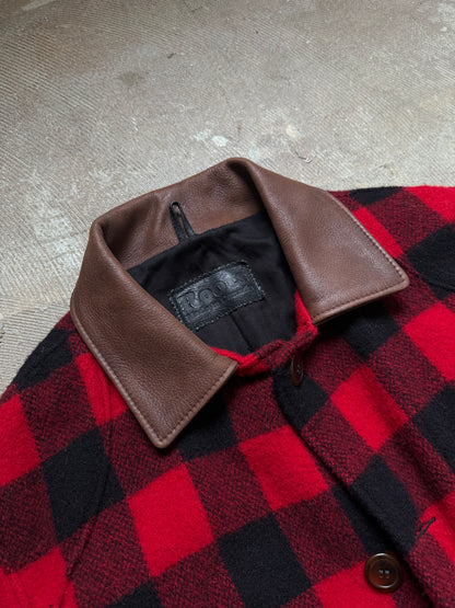 ROOTS made in Canada Buffallo Plaid Wool & Leather