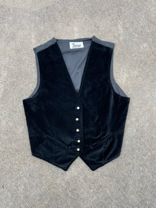 Black velvet vest