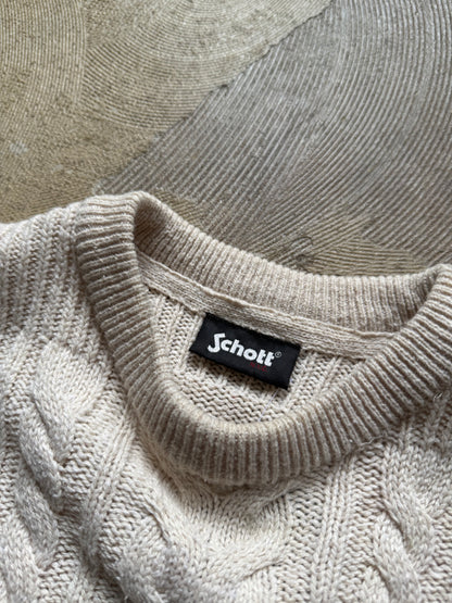 SCHOTT cable knit fisherman Pullover