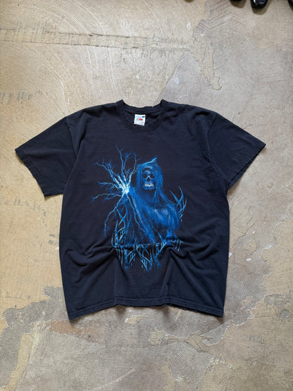 Skull Black vintage lightning T-Shirt