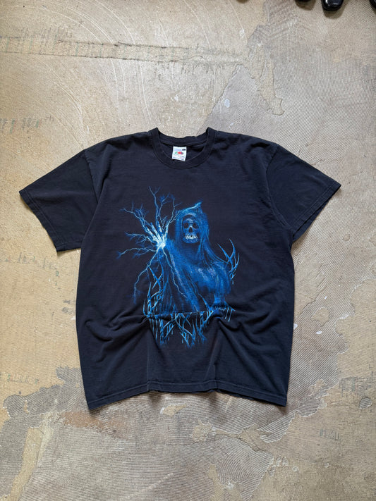 Skull Black vintage lightning T-Shirt