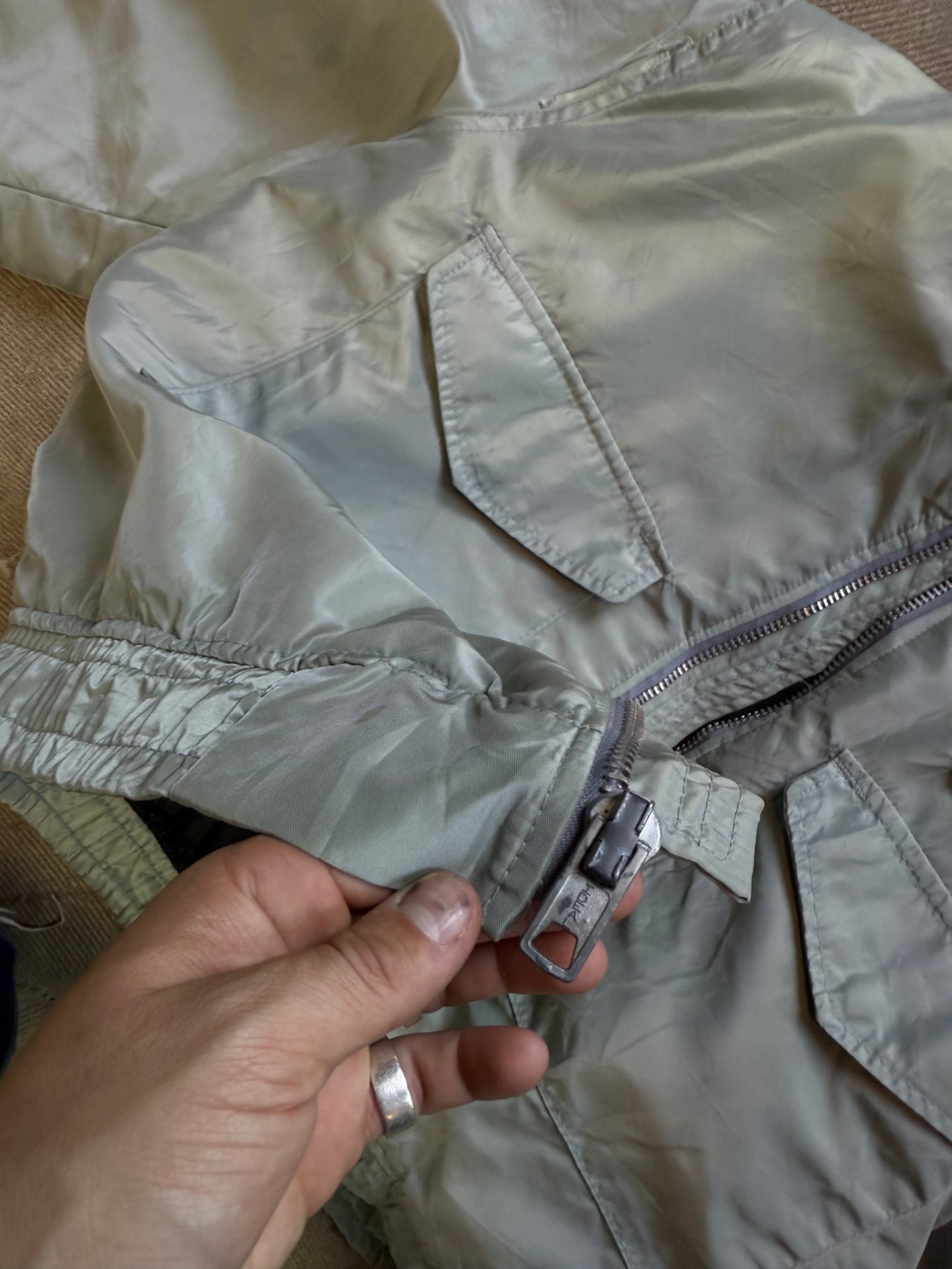 vtg us army cropped rare bomber jacket