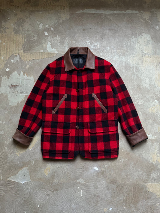 ROOTS made in Canada Buffallo Plaid Wool & Leather