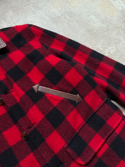 ROOTS made in Canada Buffallo Plaid Wool & Leather