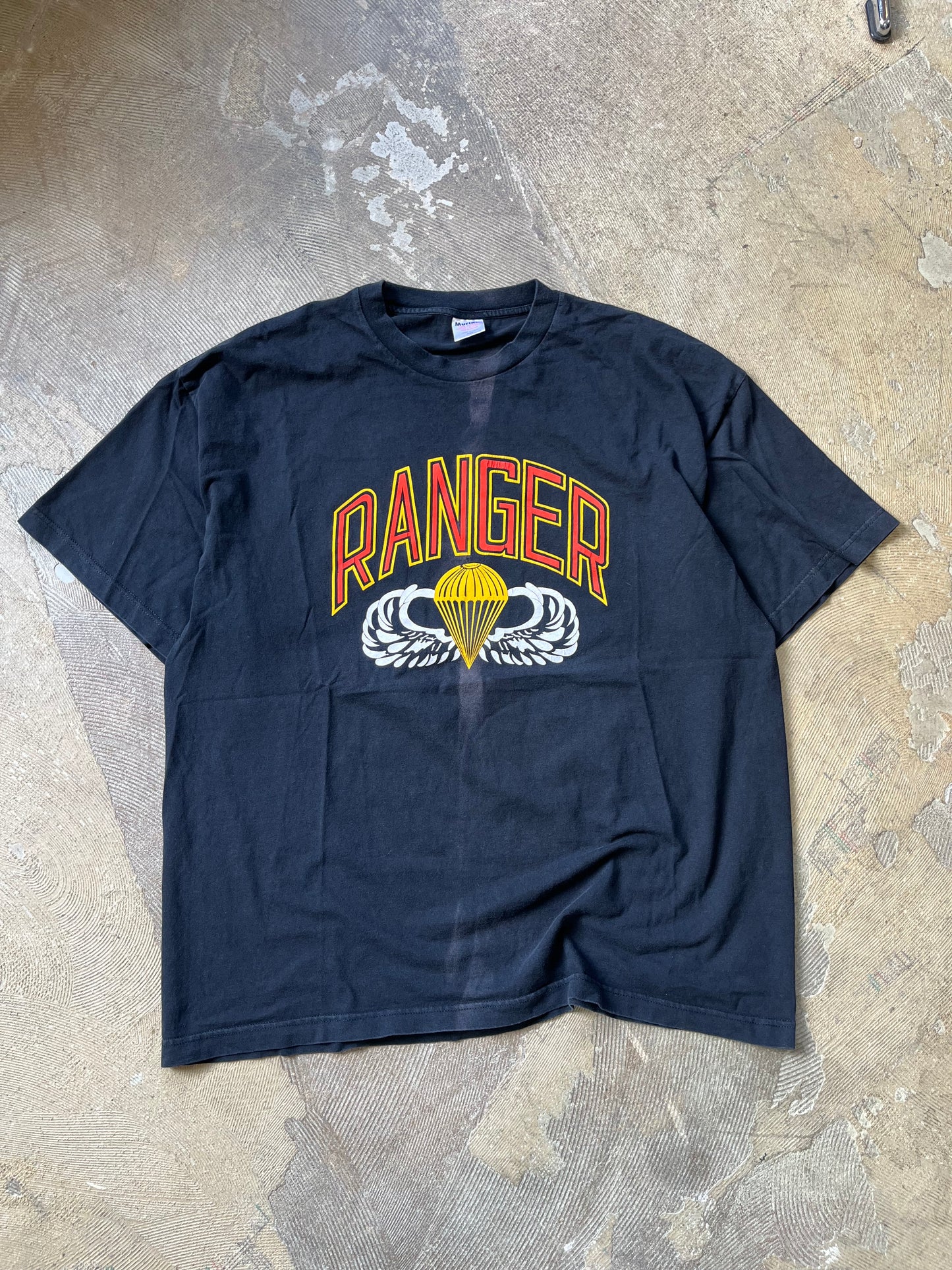 Army Ranger Vintage black faded t-shirt
