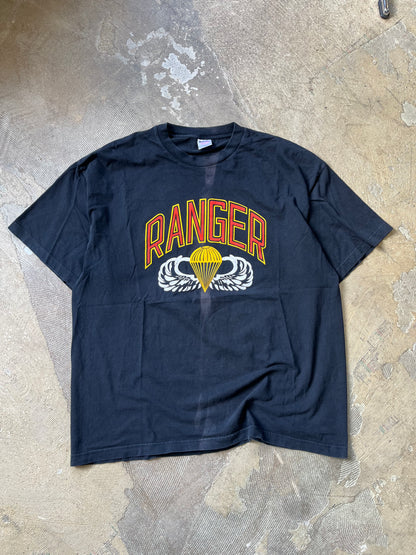 Army Ranger Vintage black faded t-shirt