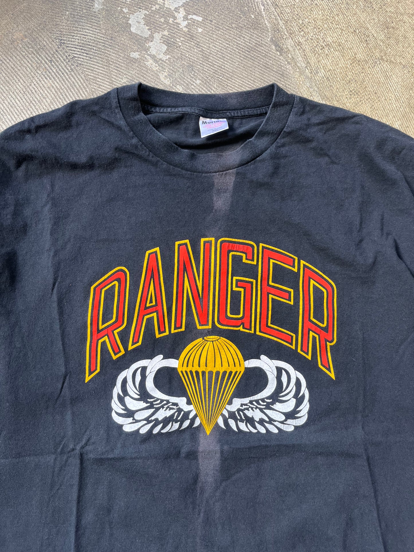 Army Ranger Vintage black faded t-shirt